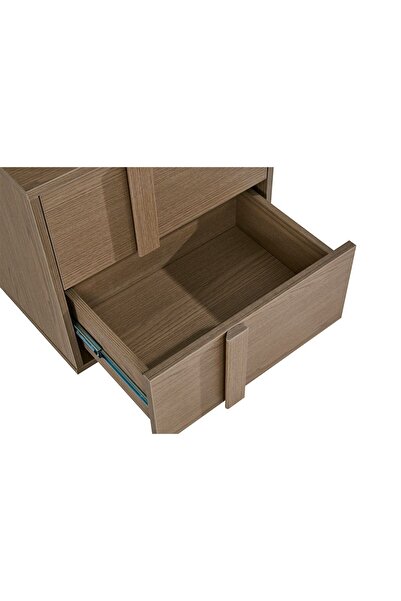 Danube Home Allison 2-Drawer Nightstand in Natural Oak - Stylish Bedroom Storage with Melamine Finish