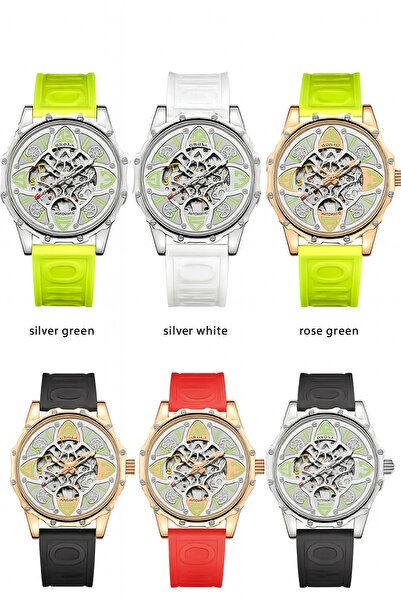 onola 3833 Automatic Mechanical Skeleton Watch – Unisex, Water Resistant, Business and Casual, gold/black