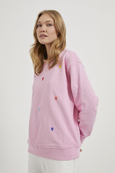 Arma Life Armalife 4013 heart bead-embroidered v-neck women's sweatshirt