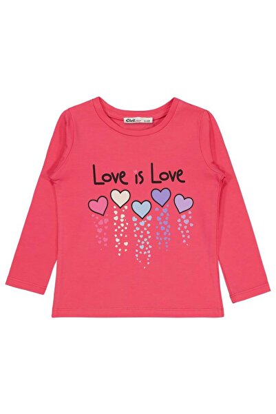 Civil Girls سويت شيرت Love is Love مطبوع لعمر 2-5 سنوات - وردي لعمر 5-6 سنوات