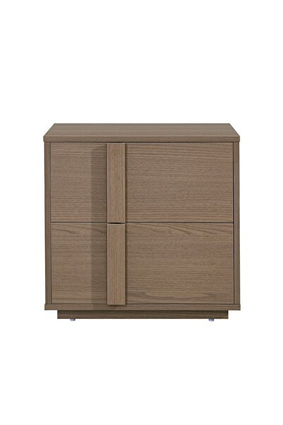 Danube Home Allison 2-Drawer Nightstand in Natural Oak - Stylish Bedroom Storage with Melamine Finish