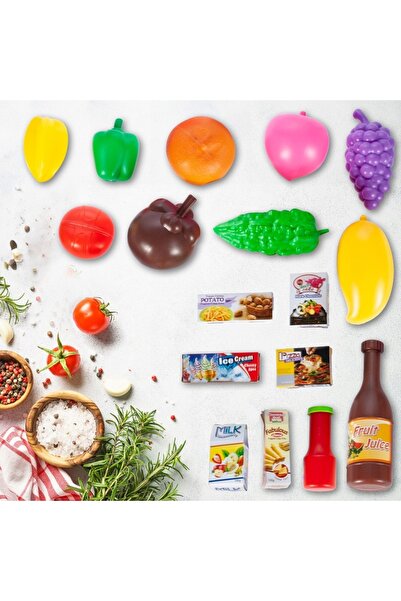 Selgot Shopping Cart Toy with Accessories, Pink, Size 40 x 24.5 x 52 cm