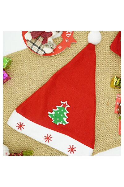 Flippy Santa Claus hat, Flippy, with Christmas tree pattern, red, universal size, textile material