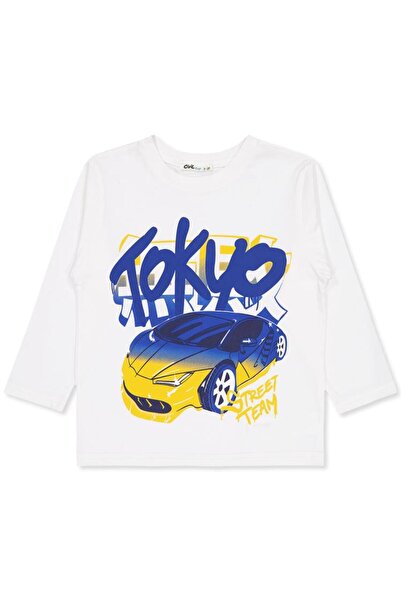 Civil Boys Hanorac cu imprimeu Tokyo Car pentru copii 2-5 ani - Ecru 3-4 ani