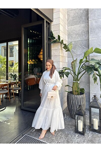 Aden aydın Tesettür Astarlı Saten Elbise