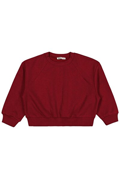 Civil Girls Plain 6-9 Years Old Sweatshirt - Burgundy 6-7 Years Old