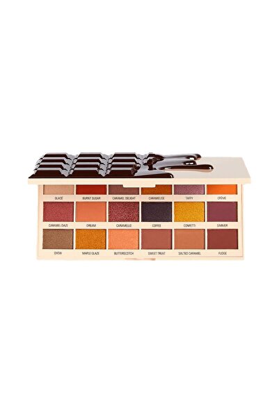 MAKEUP REVOLUTION , I Heart, Eyeshadow Palette, Caramel Nudes Chocolate, 18 Shades, 18 g
