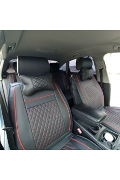 NO BRAND Set de 2 perne tetiere auto, piele, negru