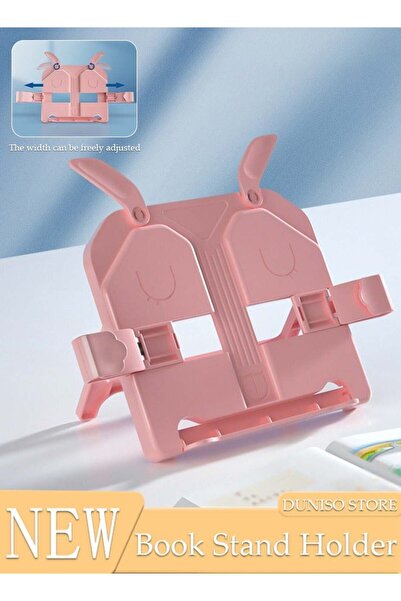 fun zone حامل كتب DUNISO قابل للطي والتعديل للأطفال مع مشبك كتاب