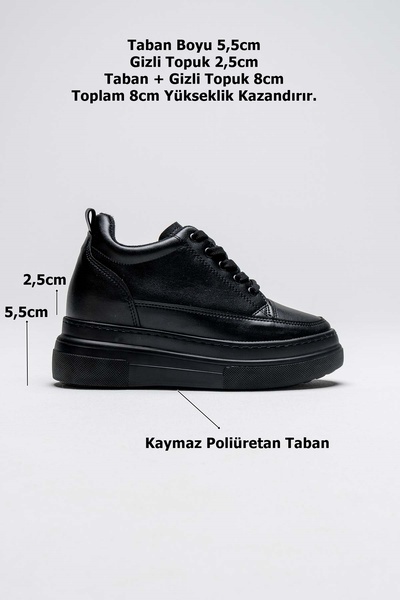 TRENDELLA Lauren women's hidden heel matte black sports shoes