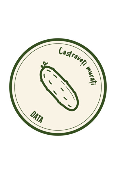 OEM Set de 12 etichete cu design pentru castraveți murați, 6 cm x 6 cm, imper...