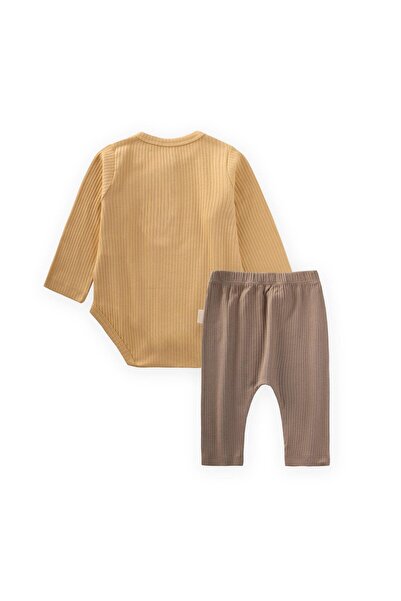 Cigit Corded Fabric Basic Bodysuit Set 0-3 Years Old Sundress