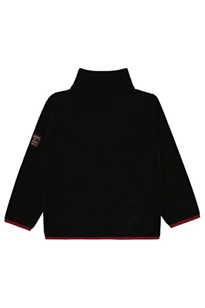 Civil Boys Zippered Embroidered Fleece 6-9 Years Old Sweatshirt - Black 7-8 Years Old