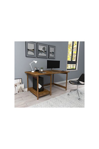 Vivense WOODFACE LİSA DOĞAL AHŞAP ÇALIŞMA MASASI, CEVİZ