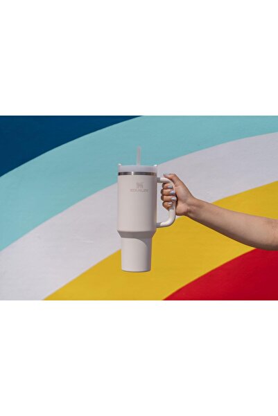 Stenley STANLEY 40oz Insulated Tumbler Stainless Steel with Handle & Straw – Cream