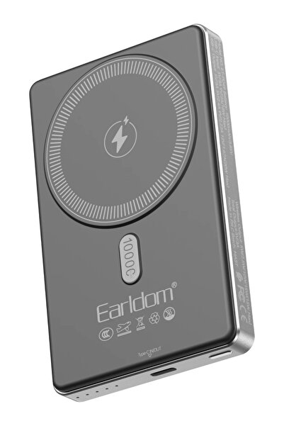 Earldom PD49 10.000 Mah 15W Kablosuz Şarj ve 20W Type-C Çıkışlı Pd Hızlı Şarj...