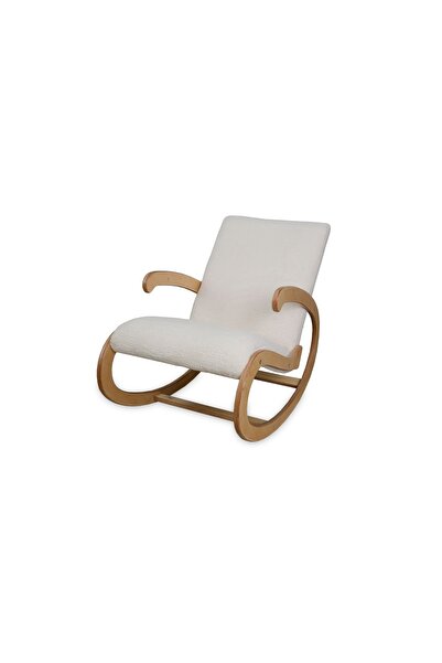 Vivense ASEDİA SALVADOR TEDDY SALLANAN SANDALYE, KREM, NATUREL AYAK