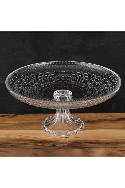 delı glassware Luxury crystal serving plate on a base - 30 x 14 cm with an elegant design that adds a luxurious touch to your table ✨