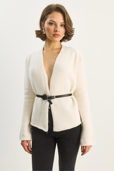 Bianco Lucci Жіночий поясний трикотажний кардиган TH241084 60283691