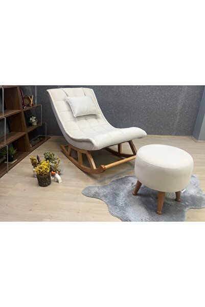 Vivense ASEDİA MİSKİN PUFLU SALLANAN SANDALYE, NATUREL KREM