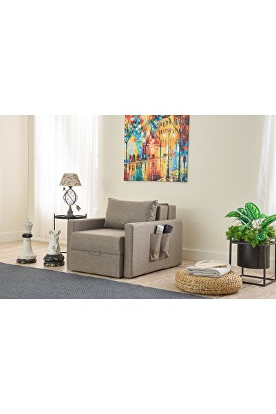 Vivense SAROS YATAKLI SANDIKLI TEKLİ KOLTUK, KAHVE