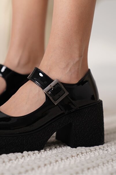 TRENDELLA Helen women's black patent leather daily shoes