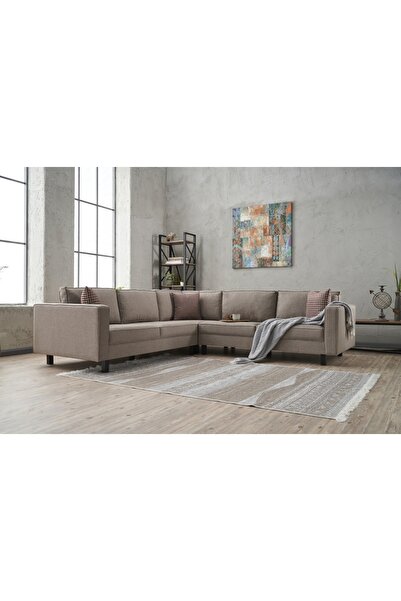 Vivense KALE SERİSİ KETEN KÖŞE KOLTUK, KREM