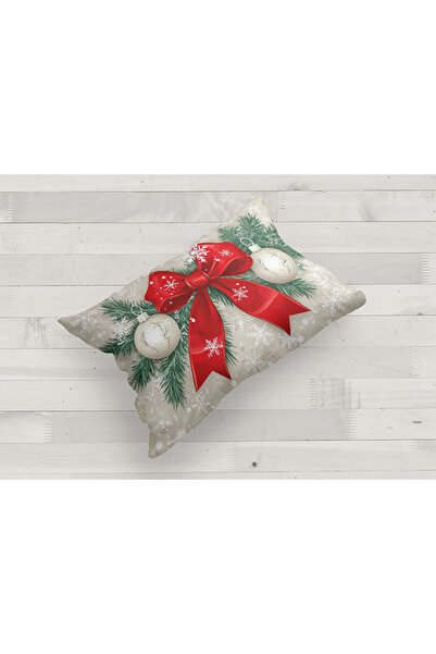 Evmila New Year Patterned Double-Sided Printed Velvet Throw Pillow Cover - 35X55 cm |   Soft Touch, Stylish Design