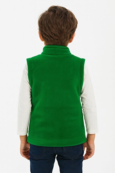 JCKS KİDS Sleeveless Zippered Lined Double Pocket Mock Neck Children's Vest