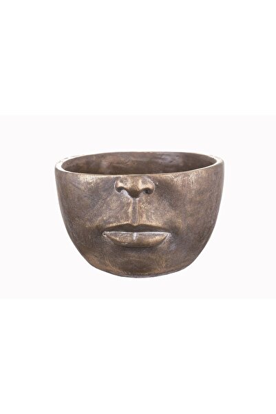 Vivense YARIM YÜZ SAKSI KAHVERENGİ GOLD ESKİTME