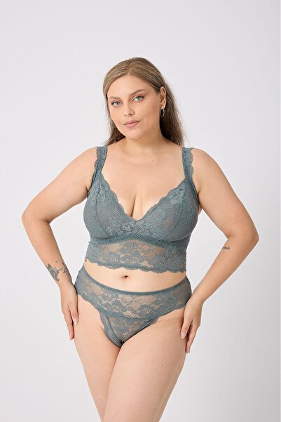 Brandpanty Women's Plus Size Lace Bralette Set