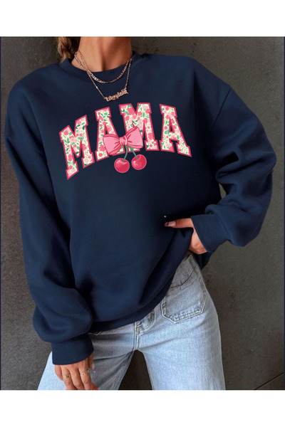 Tubinyoo سويت شيرت ماما مطبوع 3 إنيرثي برقبة دائرية