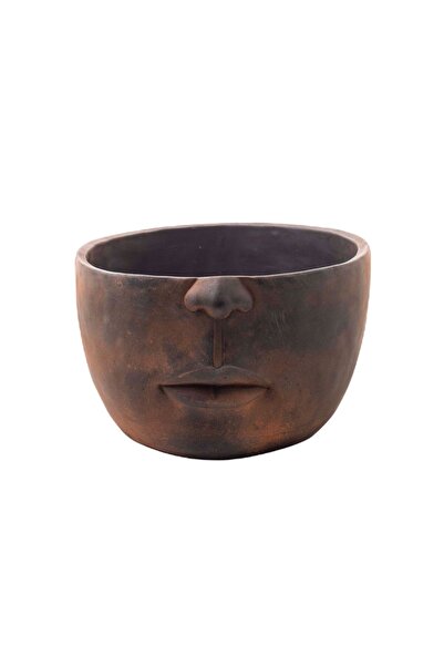 Vivense YARIM YÜZ SAKSI KAHVERENGİ BAKIR ESKİTME