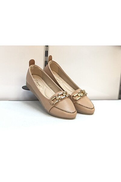 Butik Kafkaslar Sivi Burun Taş Toka Detaylı Günlük Abiye Yumuşak Babet