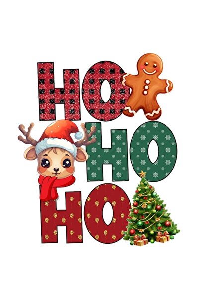 OEM Autocolant de Crăciun din vinil HO, HO, HO (bordură albă) - 10 cm