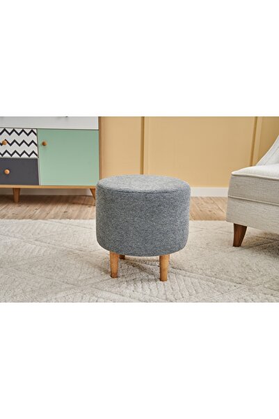 Vivense FINDIK PUF, GRİ, AHŞAP AYAK
