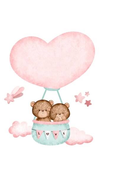 OEM Αυτοκόλλητο βινυλίου – Αερόστατο θερμού αέρα, Καρδιά, Σύννεφα, Αρκουδάκια...