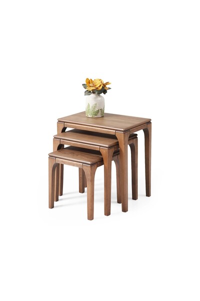 Storish Monna 3'lü Ceviz Zigon Sehpa