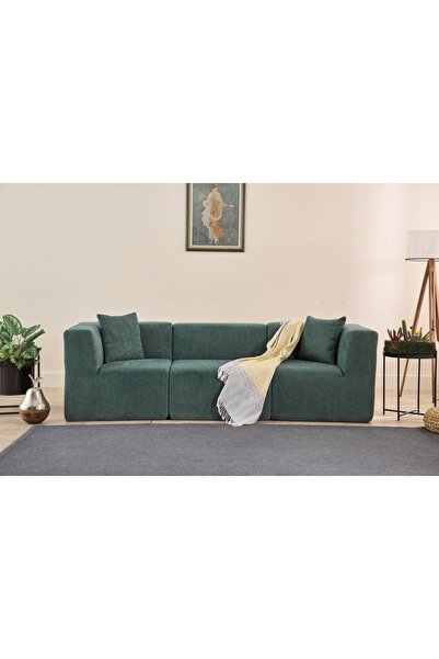 Vivense RAKS SERİSİ MODULER FULL SÜNGER ÜÇLÜ KANEPE, YEŞİL