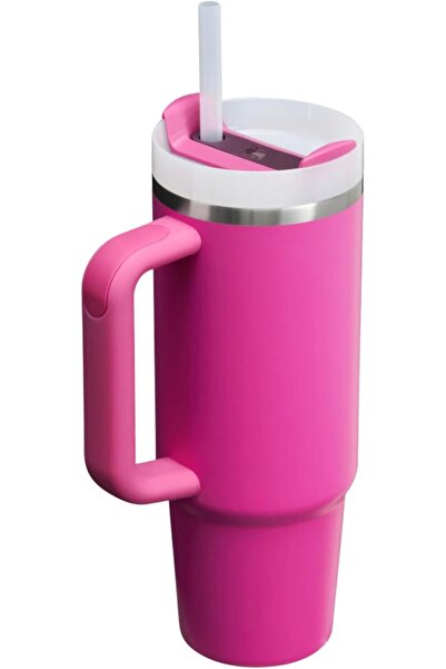 Stenley STANLEY 40oz Insulated Tumbler Stainless Steel with Handle & Straw – Hot Pink