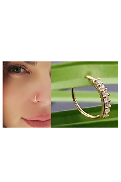 Takıkraliyeti 925 ayar gümüş 7 taşlı gold halka hızma