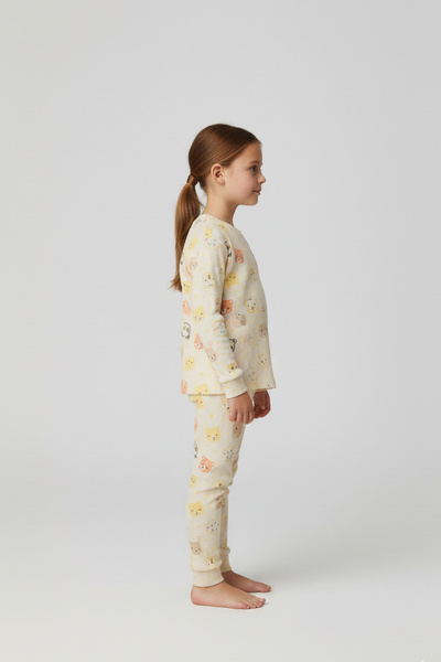 hepbaby Ayıcık Desenli Uzun Kollu Çocuk Pijama Takımı %100 Pamuk – 3-6 Yaş