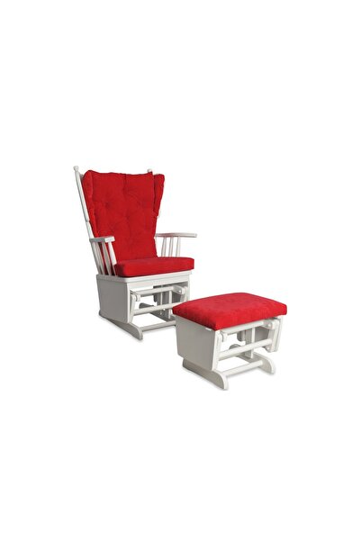 Vivense ASEDİA MAMA PUFLU SALLANAN SANDALYE, KIRMIZI, AHŞAP, LAKE AYAK