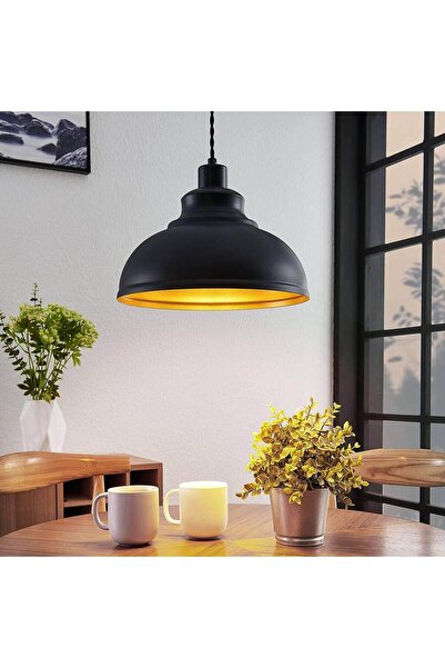 AB Luxury Concept Pendul retro din fier forjat, materiale premium, E27, negru, 29x23cm, cablu reglabil 80cm