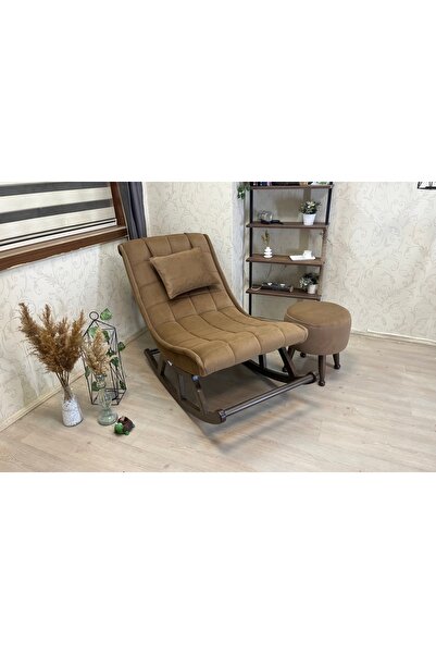 Vivense ASEDİA MİSKİN PUFLU SALLANAN SANDALYE, CEVİZ KAHVE