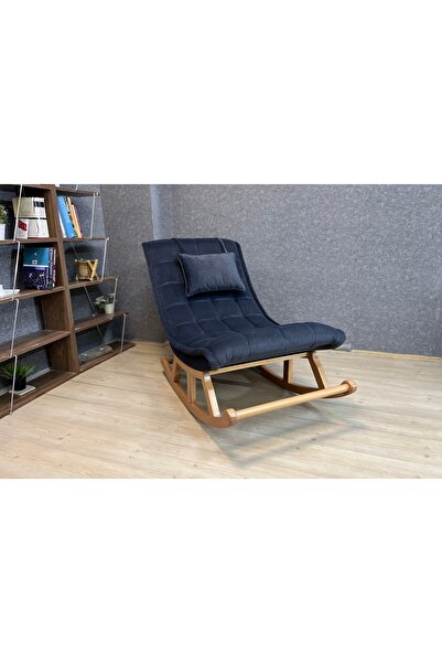 Vivense Miskin Sallanan Sandalye, Antrasit, Ahşap, Naturel Ayak