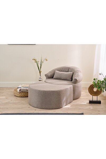 Vivense PİTTA FULL SÜNGER BERJER, PUFLU, KAHVE