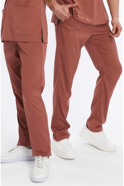 Çatı Medikal Happiness Basic - Stretch Fabric Doctor Nurse Scrubs Single Bottom Surgical Uniform (Unisex), Biscuit