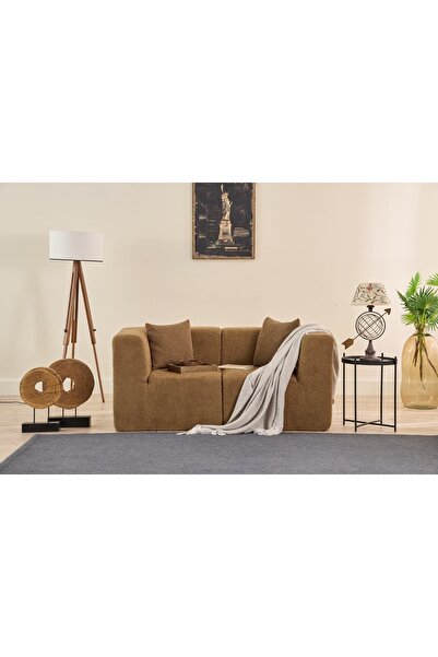 Vivense RAKS SERİSİ MODULER FULL SÜNGER İKİLİ KANEPE, KAHVE