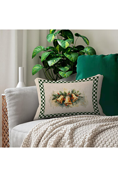 Evmila Husă de pernă din catifea cu model de Anul Nou, cu două fețe cu imprim...